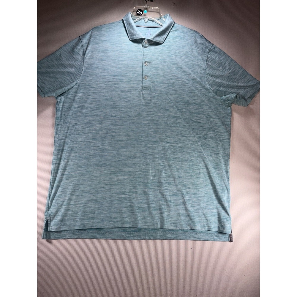 Johnnie-O Huronn Featherweight Golf Polo XL Heathered Green Grass UPF 50 EUC